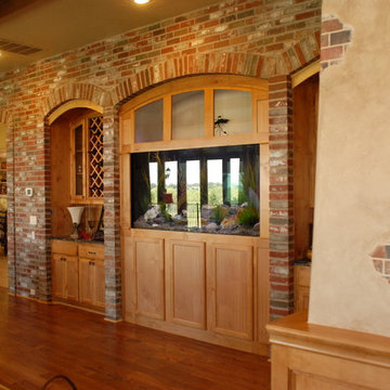 Freshwater Aquarium in Dining Area of Open Concept Home