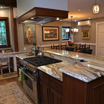 Farmhouse Kitchen Remodel | Rich Wood Accents & Expanded Chef’s Layout
