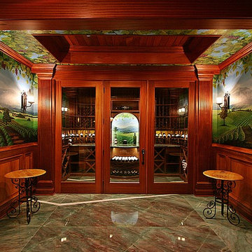 Green Marble Glass Enclosed Wine Cellar
