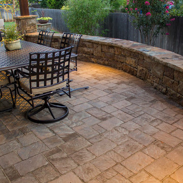 Outdoor Living - Curved Seawall between Pergola Columns