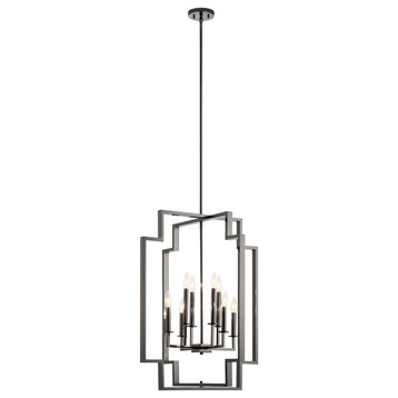 Kichler 43966 Downtown Deco 8 Light 12"W Taper Candle Chandelier - Midnight