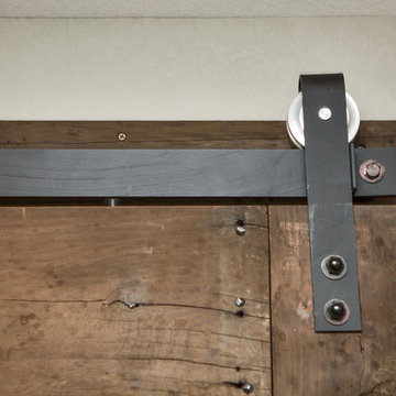Reclaimed Wood Barn Door and Mirror