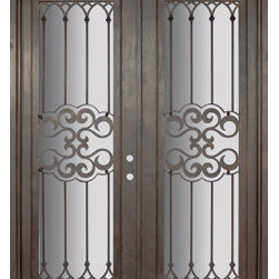 Tivoli 72x96 Wrought Iron Double Door 14 Gauge Steel - Front Doors