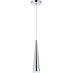 Elegant Lighting - Elegant Lighting 5201D3C Fantasia - 13.58" 5W 1 LED Pendant - Get lost in a beautiful light and sleek design with the Fantasia collection pendant lamp in a chrome finish. Its slim cylindrical design ensures a radiant light that will shine down and enlighten the room. Whether only one illuminates, or several together, this pendant is perfect for any modern home.   Multi-sided with an unique appearance and distinctive lighting  Illumination comes from a dimmable, integrated LED bulb  Cylinder shaped glass shade  minimum hanging height is 20 inch; maximum hanging height is 74.3 inch  Adjustable 60 inch electric wire  Bulb wattage:5W; Max wattage:5W  Dry location rated  lighting, modern lights, chandelier, indoor lighting.   Kitchen/Living Room/Dining Room/Bar 1 Years  Clear  400  20,000 Hours  Mounting Direction: Down  Canopy Included: Yes  Shade Included: Yes  Dimable: YesFantasia 13.58" 5W 1 LED Pendant Chrome Clear Glass *UL Approved: YES *Energy Star Qualified: n/a  *ADA Certified: n/a  *Number of Lights: Lamp: 1-*Wattage:5w LED bulb(s) *Bulb Included:Yes *Bulb Type:LED *Finish Type:Chrome