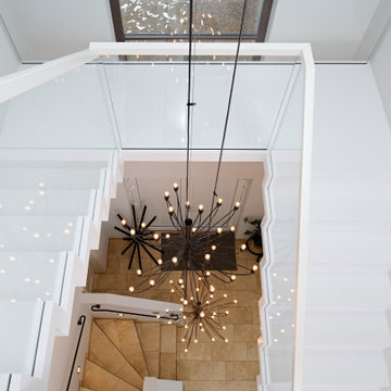 Zig Zag staircase design in CORIAN, just white! Siller Design