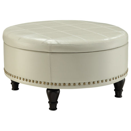 Augusta Storage Ottoman, Cream