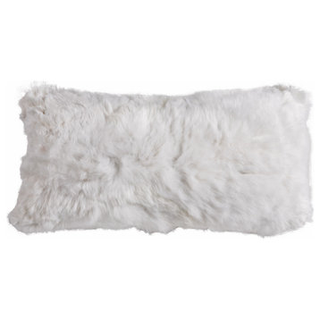 Alpaca Fur Cushion Backed, Woven Baby Alpaca Fabric 13x24", White