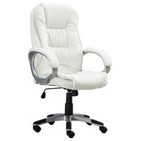 Executive Manager High-Back Computer Ergonomic Office Chair, White