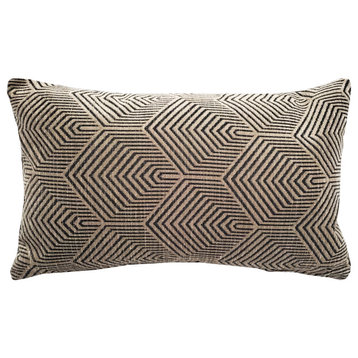 Sahara Taupe Textured Throw Pillow 12x20, with Polyfill Insert