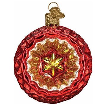 Old World Christmas Faceted Crimson Reflection Blown Glass Ornament