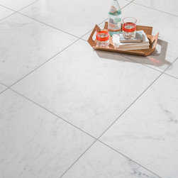 Albus White Porcelain Marble Tile - Flooring