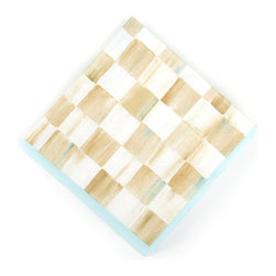 Parchment Check Paper Napkins - Cocktail | MacKenzie-Childs - Napkins
