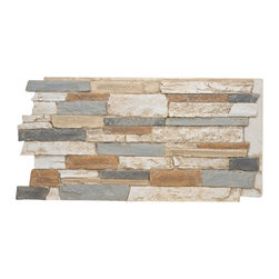 141-BRIGHTON FAUX WIDE STACKED STONE WALL PANELS - 24"H - Wall Panels