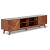 Herringbone TV Stand Low, Brown