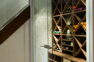 Design ideas for a contemporary wine cellar in London.