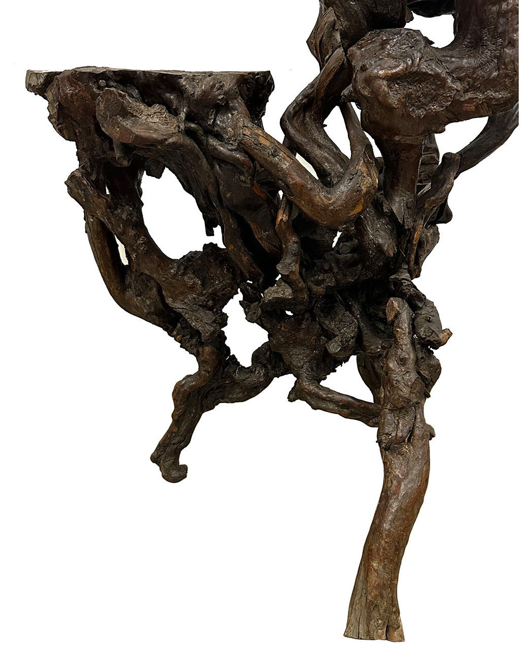 Consigned Mid-Century Chinese Natural Organic Tree Roots Plant Stand ...