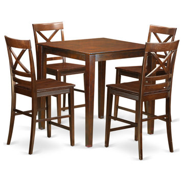 5 Pc Counter Height Dining Room Set -Pub Table And 4 Dinette Chairs