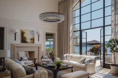 Tuscan living room photo in Seattle