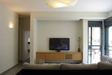 Example of a minimalist living room design in Other
