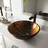 VIGO Glass Vessel Bathroom Sink, Russet Glass