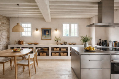 Idée de décoration pour une cuisine champêtre.