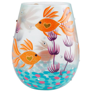 "Turquoise Water" Stemless Wine Glass by Lolita