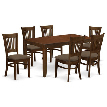 East West Furniture Lynfield 7-piece Wood Dining Room Set in Espresso