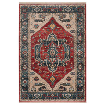 Safavieh Vintage Persian Collection VTP477 Rug, Red/Blue, 5' X 7'6"