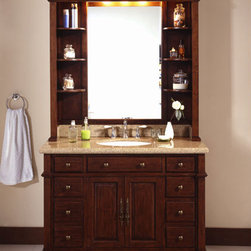 48 inch Bathroom Vanity Charcoal Finish with Hutch - Bathroom Vanities And Sink Consoles