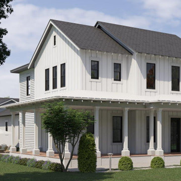 Modern Farmhouse: Rear Entry Garage