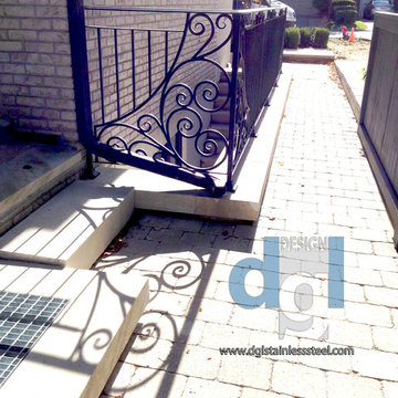 Caribou Rd house exterior wrought iron guard