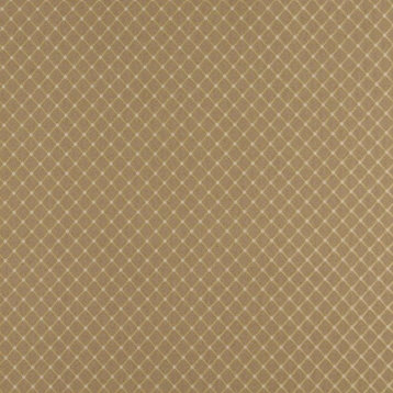 Brown And Beige Diamond Jacquard Woven Upholstery Fabric By The Yard