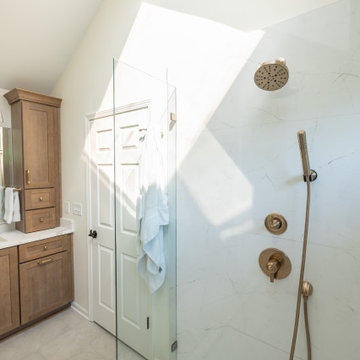 Leawood, Kansas Primary Bathroom Remodel with Custom Shower and Expanded Closet