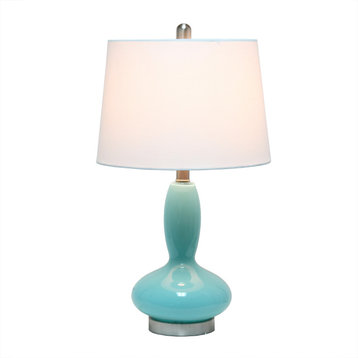 Elegant Designs Contemporary Curved Glass Table Lamp, Seafoam