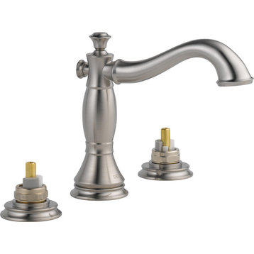 Delta Cassidy Two Handle Widespread Bathroom Faucet - Less Handles, Stainless