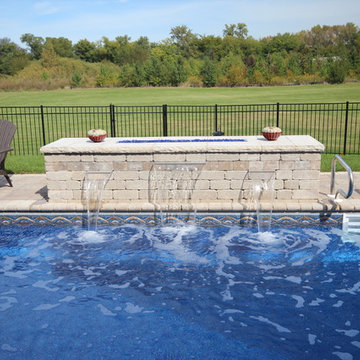 Rectangle Pool with Polymer Walls and a Vinyl Liner + Coverstar Automatic Cover