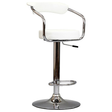 Diner Faux Leather Bar Stool, White