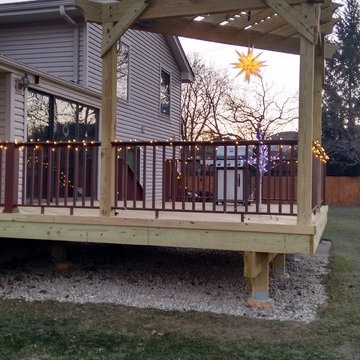 Wood Deck and Pergola Combination in Libertyville, IL