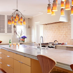 Küchen mit Landhausspüle und Zink-Arbeitsplatte Ideen, Design & Bilder