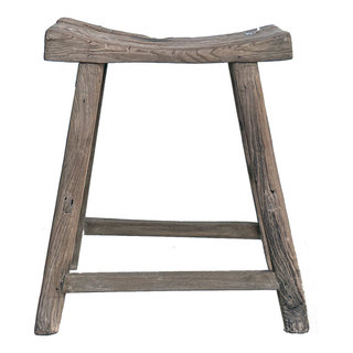 Rustic Raw Wood Rough Grain Village Retro Slim Narrow Bench Stool ...