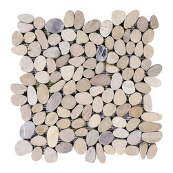 Pebbles Beige Flat - Mosaic Tile