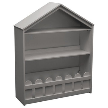 Delta Children Serta Happy Home Modern Wood Storage Bookcase in Gray
