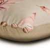 Beige Cotton 12"x26" Lumbar Pillow Cover Nursery, Kids, Pom Pom - Bambi Dreams