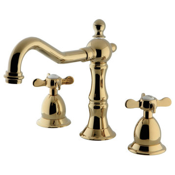 Widespread Bathroom Faucet, Brass Pop-Up, Polished Brass