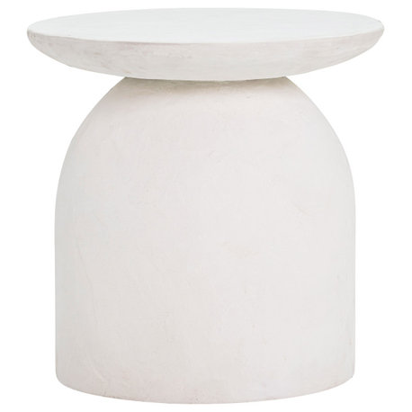 Aloe White Concrete Side Table