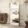 Easly Aluminum Alloy Framed Rectangular Floor Mirror, Gold, 17x58