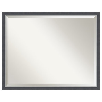 Eva Black Silver Thin Beveled Wall Mirror - 29.75 x 23.75 in.
