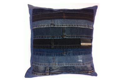 Upcycled jean denim cushion cover