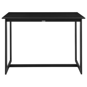 Grand Outdoor Patio Counter Height Dining Table, Black Aluminum