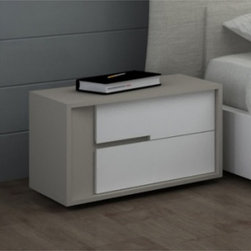 Solo Modern Nightstand in Grey and White - Nightstands And Bedside Tables